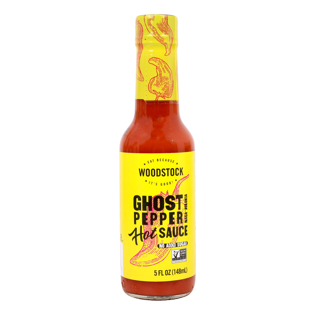 Woodstock Ghost Pepper Hot Sauce, 5 OZ (148 ml)