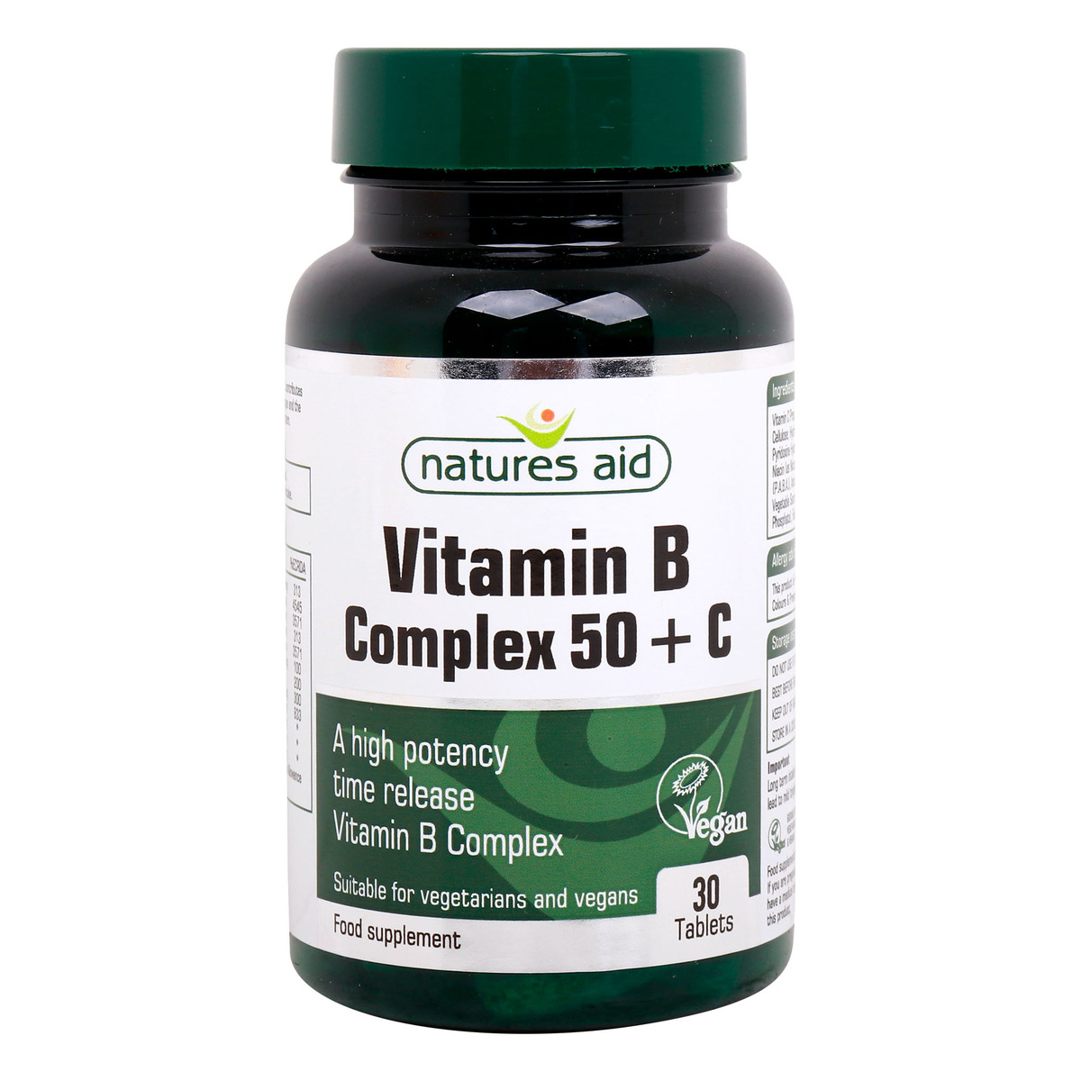 Natures Aid Vitamin B Complex 50+C, 30 pcs