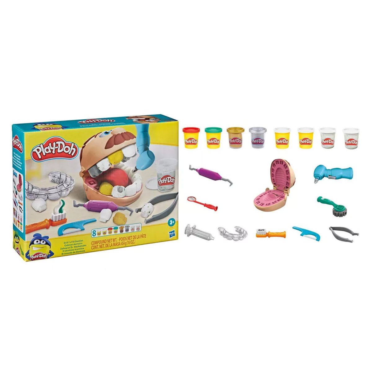 Playdoh Drill & Fill Dentist Art And Crafts Activity Toy for Kids, F12595L00