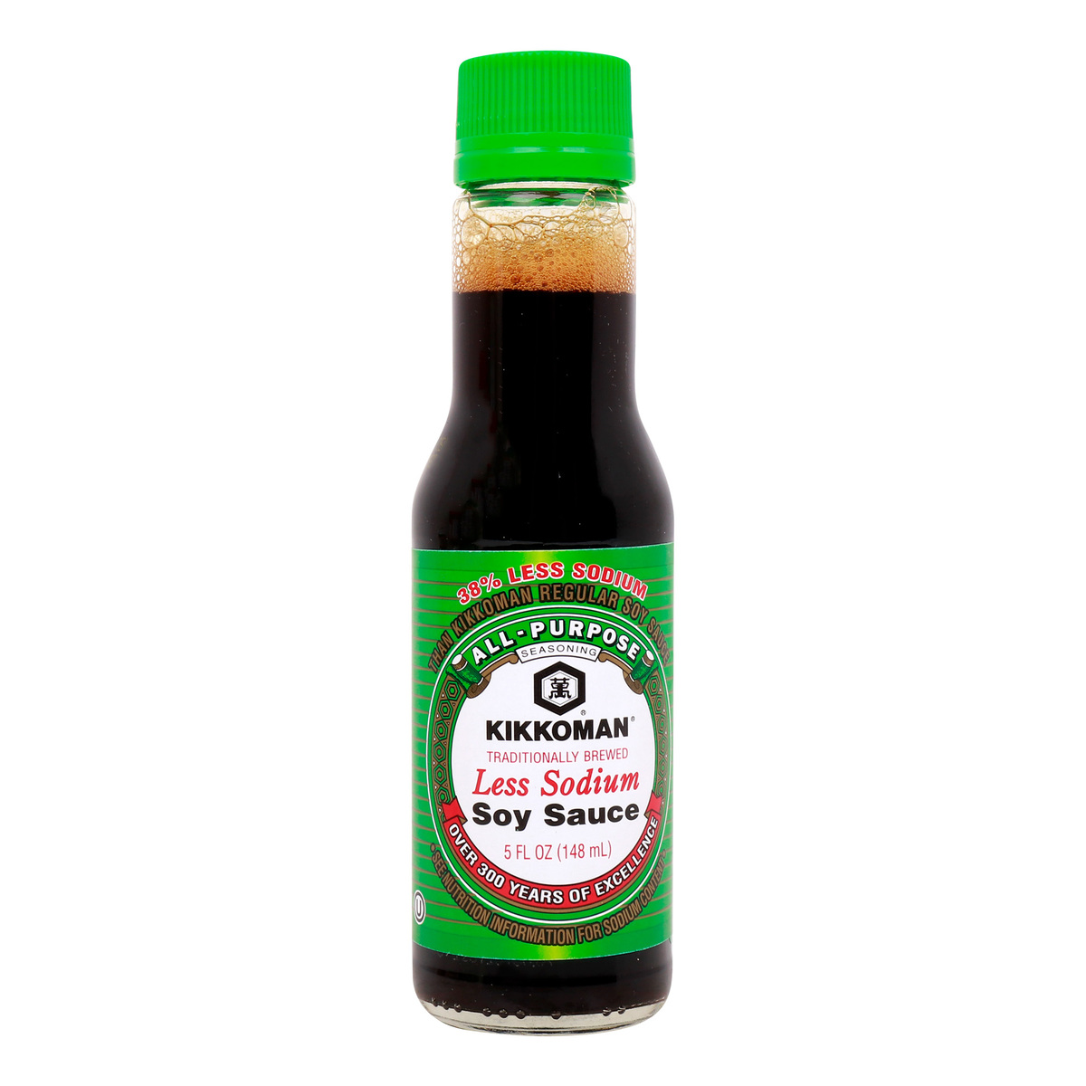Kikkoman Less Sodium Soy Sauce Bottle, 5 OZ (148 ml)
