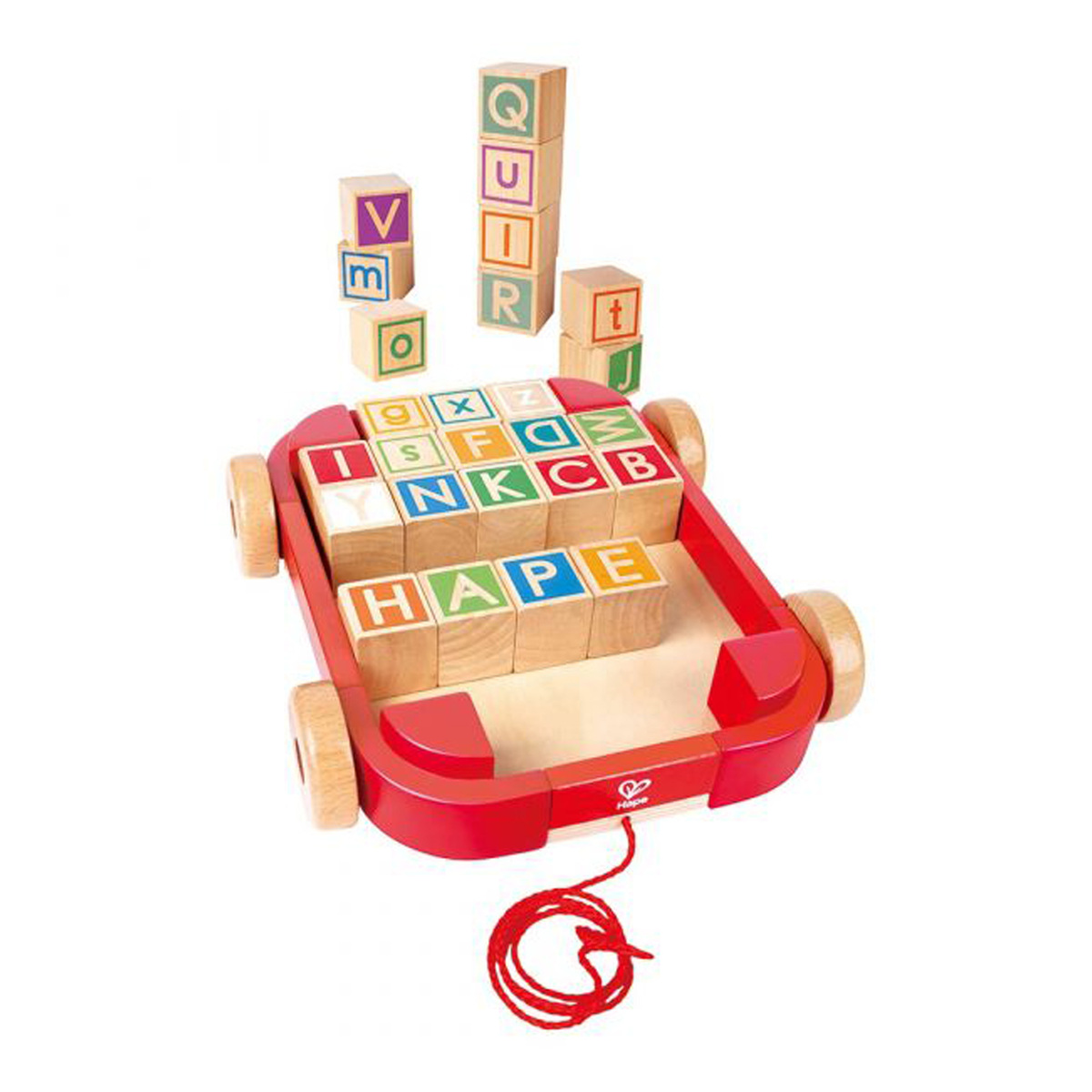 هيب مجموعة عربة قابلة للسحب مع مكعب تكديس للأطفال، E0487