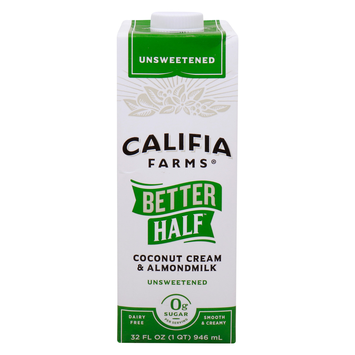 مزارع كاليفيا أفضل نصف كريمة جوز الهند وحليب اللوز غير المحلى، 946 مل