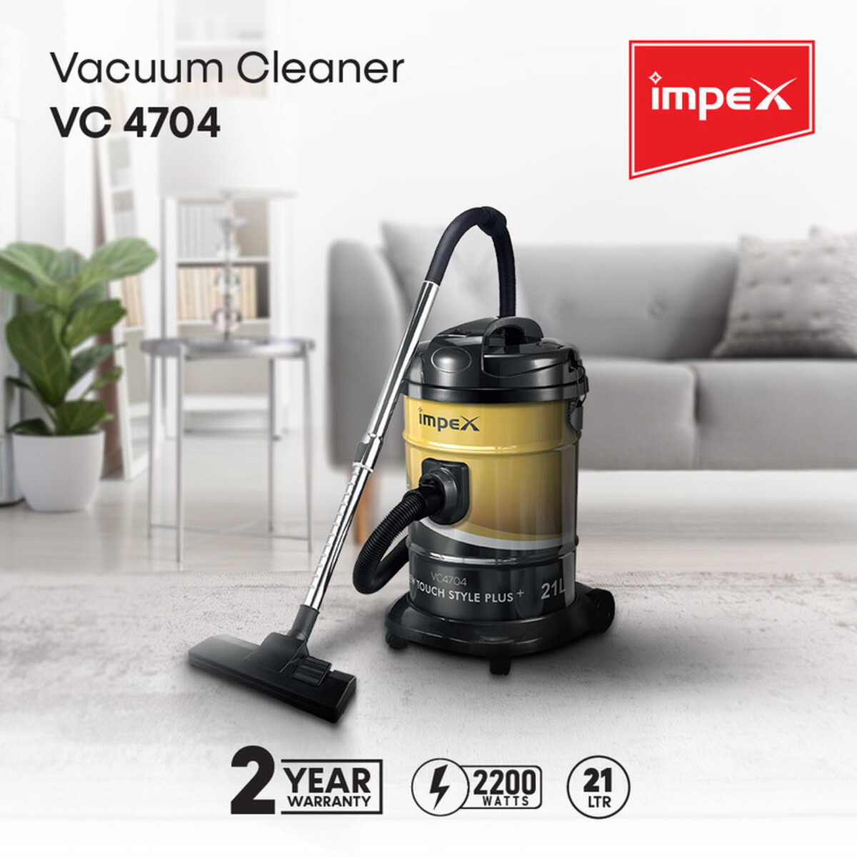 Impex Vc 4704 2000 Watts 21 Litre Vacuum Cleaner