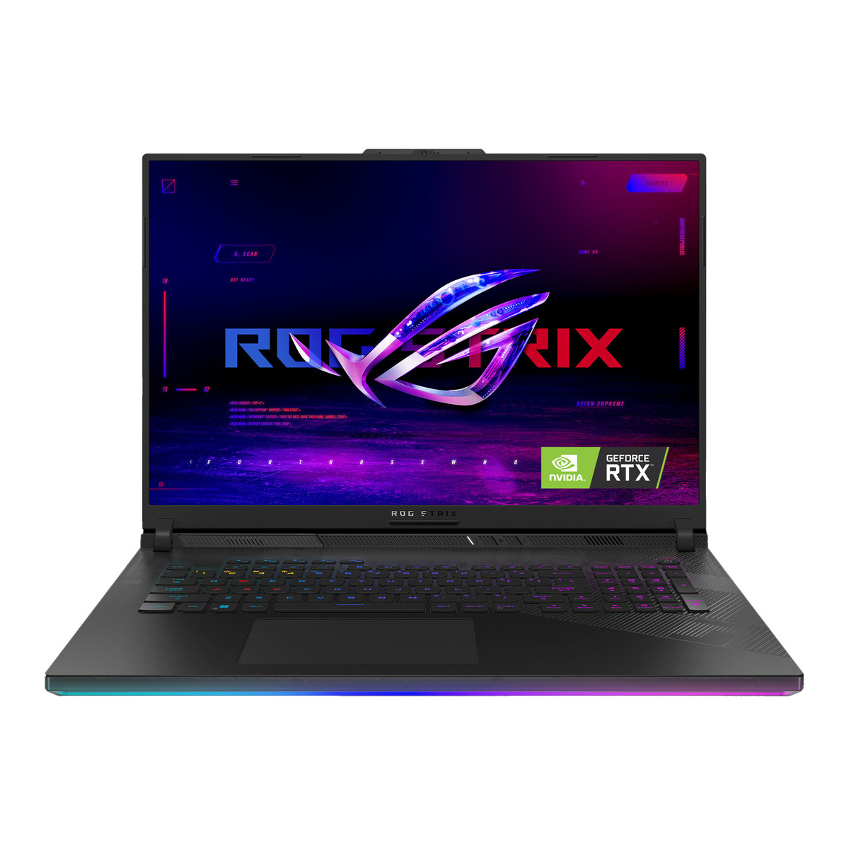 PRE-ORDER Asus ROG Strix SCAR 18 Gaming Laptop, 18" Mini LED 240 Hz QHD+ Display, Intel Core i9-14900HX Processor, 64 GB RAM, 2 TB + 2 TB SSD, 16 GB NVIDIA GeForce RTX 4090 GPU, Windows 11 Home, Black