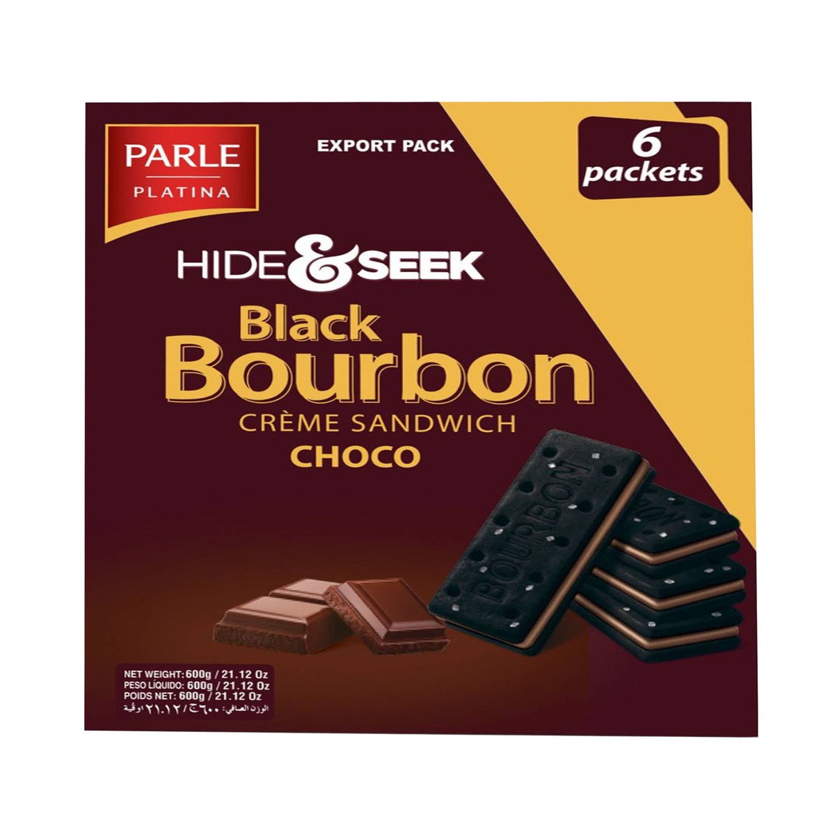 Parle Hide & Seek Black Bourbon Creme Chocolate Sandwich 600 g