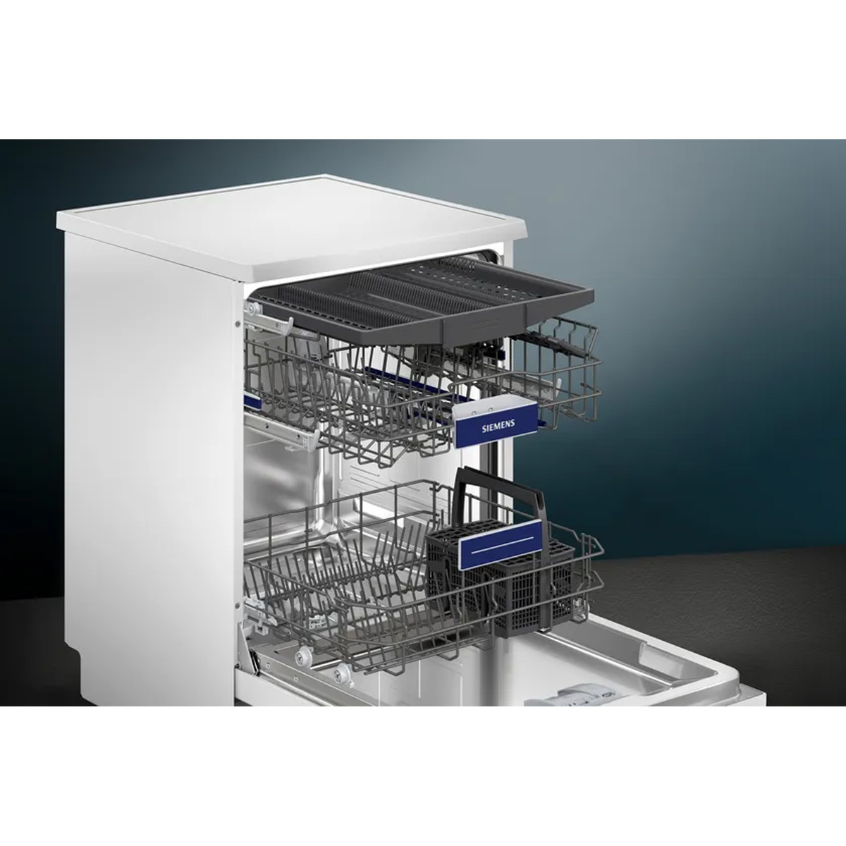 Siemens Free-Standing Dishwasher, 60 cm, 7 Programs, White, SN25HW76MM