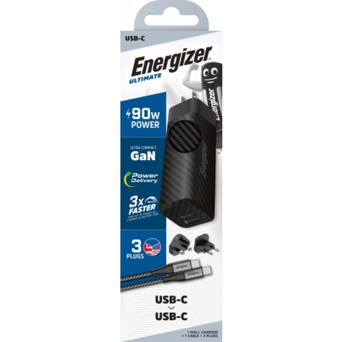 Energizer Ultimate Power Delivery Charger - 90W - EU / UK / US