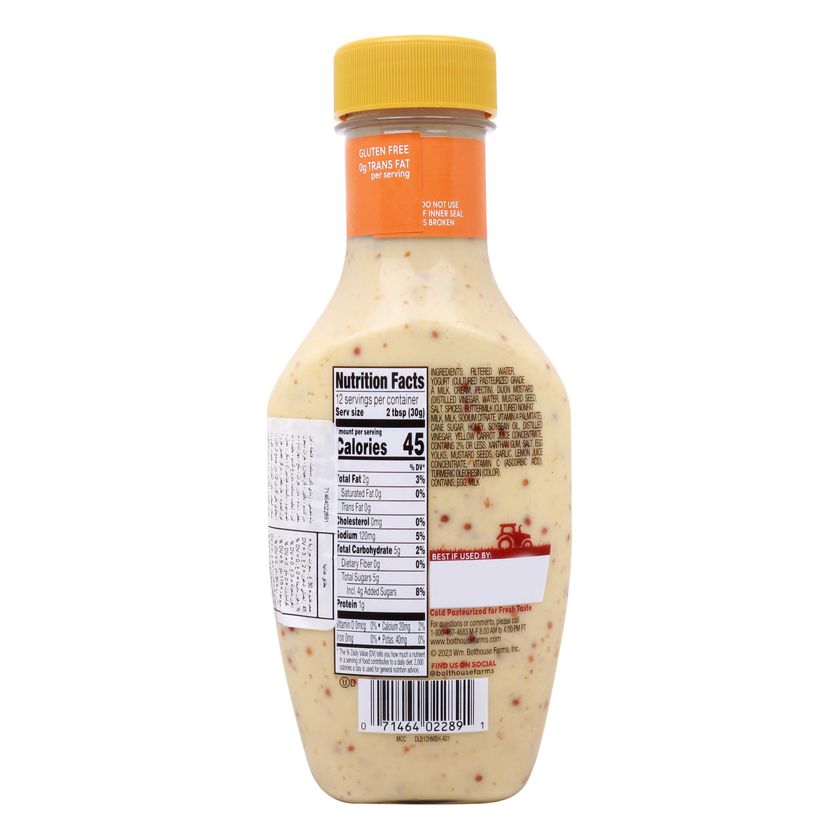 Bolthouse Farms Honey Mustard Yogurt Dressing And Dip, 355 ml