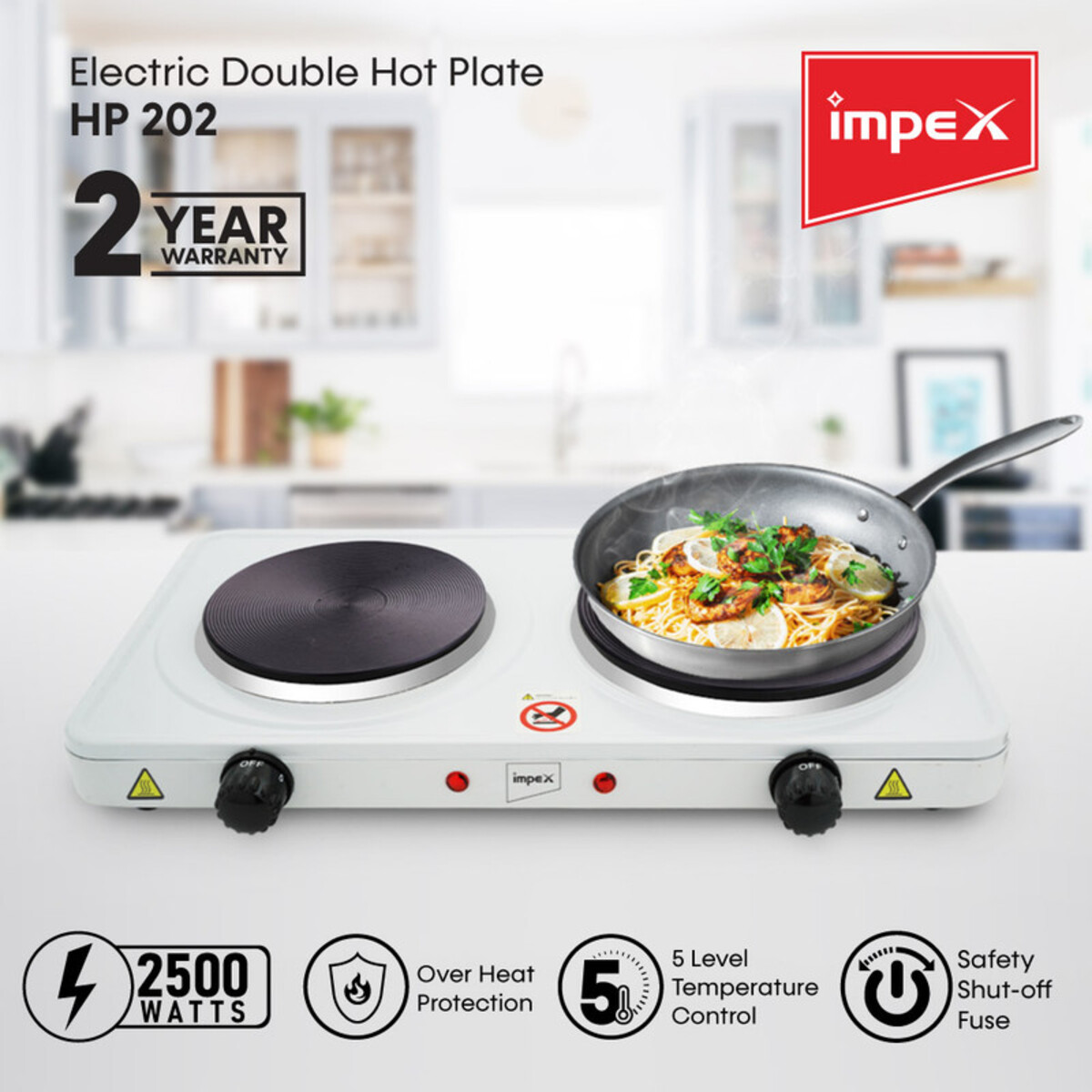 Impex HP 202 Electric Single Hot Plate with Various Heat Operations