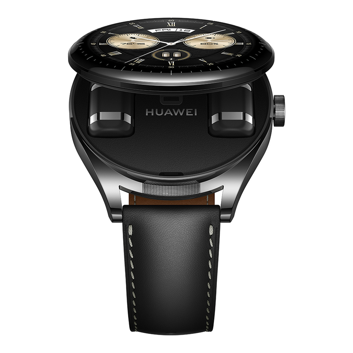 Huawei Watch Buds Steel Case with Black Leather Strap, B19/T0009