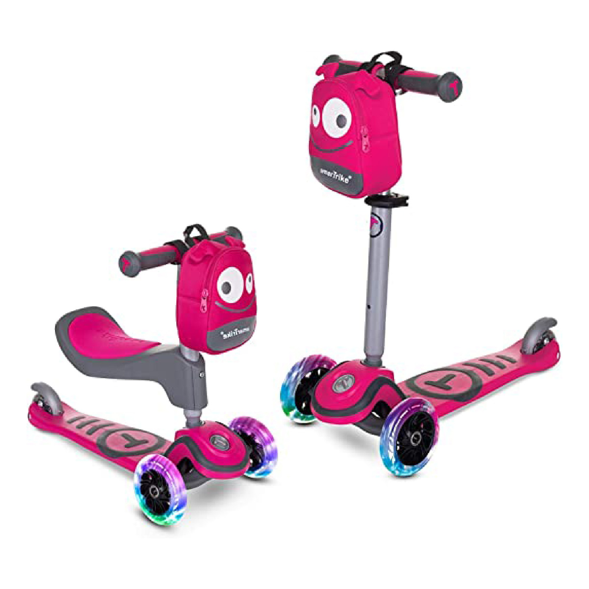 Smart Trike T1 3 Stage 3 Wheel Scooter with Safe Guard, Pink, 2020201