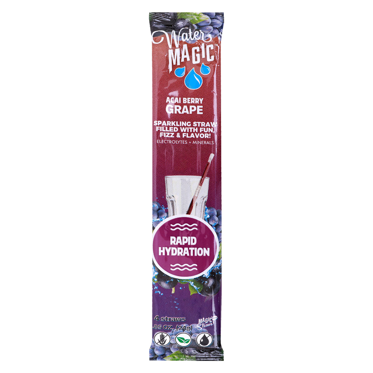 Water Magic Acai Berry Grape Sparkling Straw 24 g