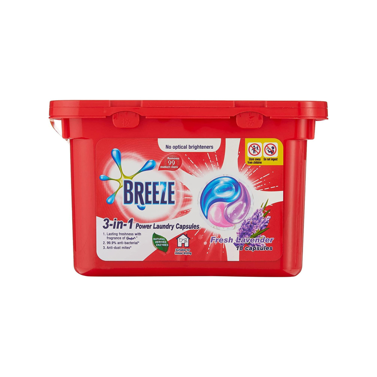 Breeze 3IN1 Power Laundry Capsules Fresh Lavender 216g