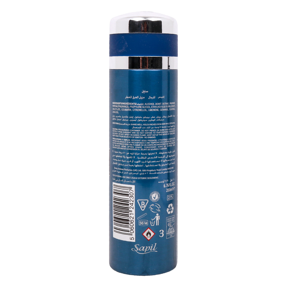 Sapil Intense Perfumed Deodorant Spray for Men 200 ml