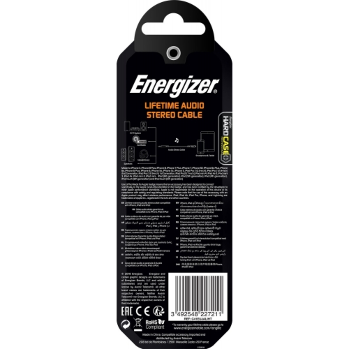 Energizer Audio cable - Lightning - 1.5m