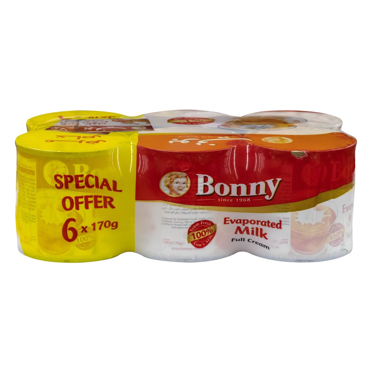 بوني حليب مبخر 6 × 170 جم