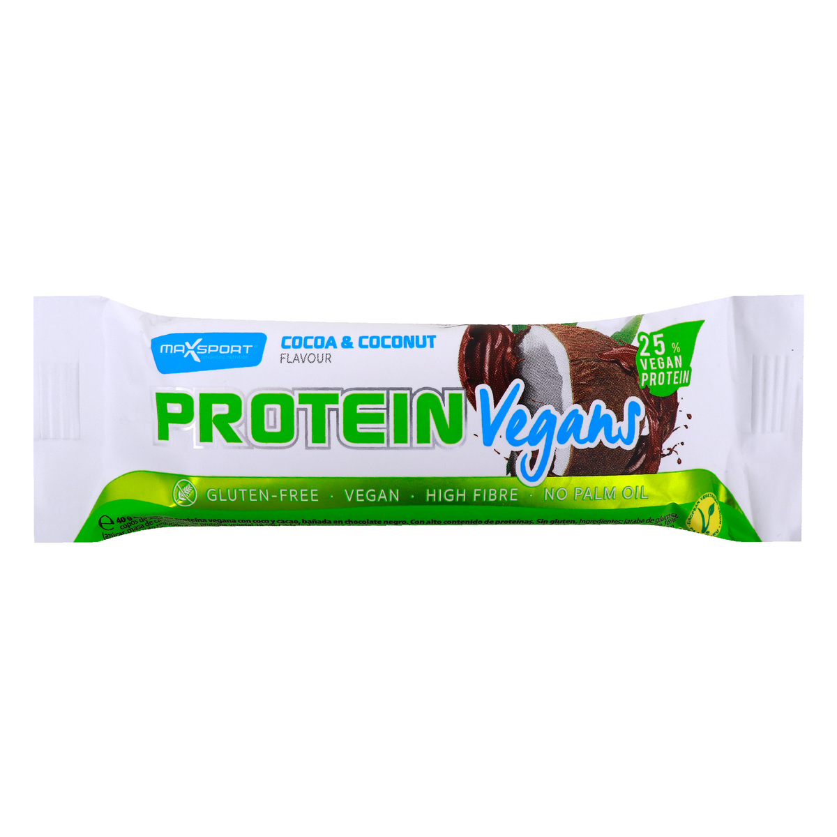 Max Sport Vegans Cocoa & Coconut Flavour Protein Bar 40 g