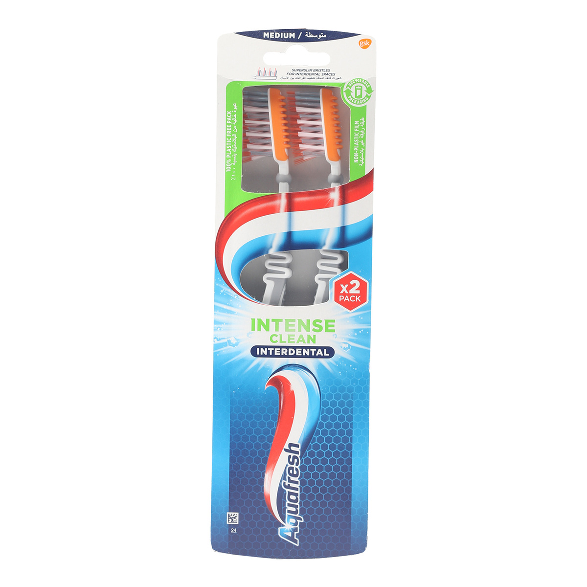 Aquafresh Intense Clean Interdental Medium Tooth Brush 1 + 1