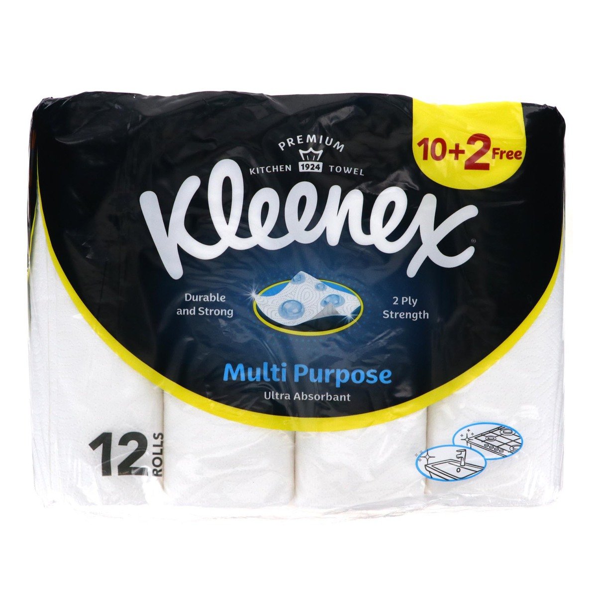 Kleenex Multi-Purpose Kitchen Towel Ultra Absorbent 10 + 2 Rolls
