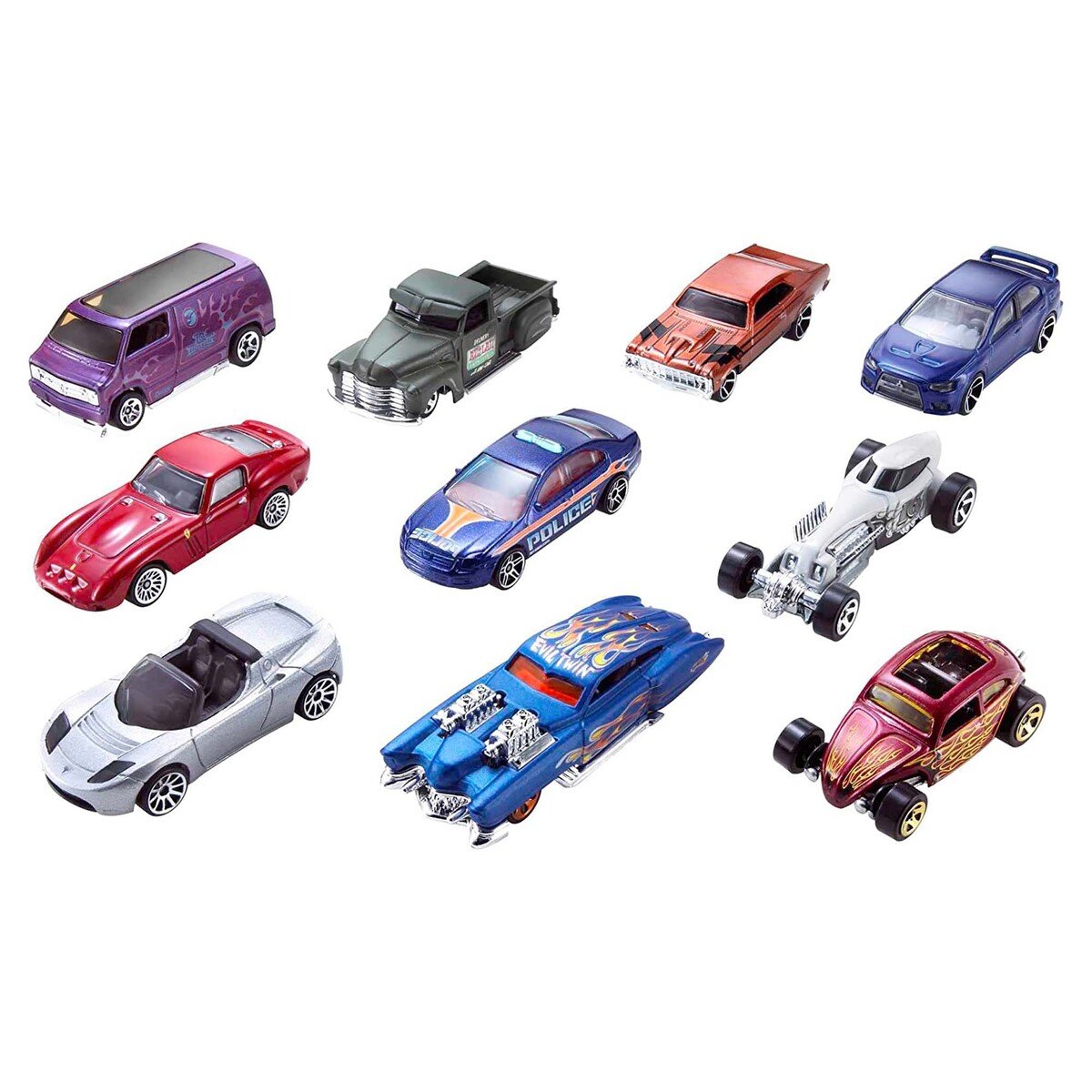 هوت ويل مجموعة سيارات دفع 5 حبات ( متنوعة الأشكال و الألوان)