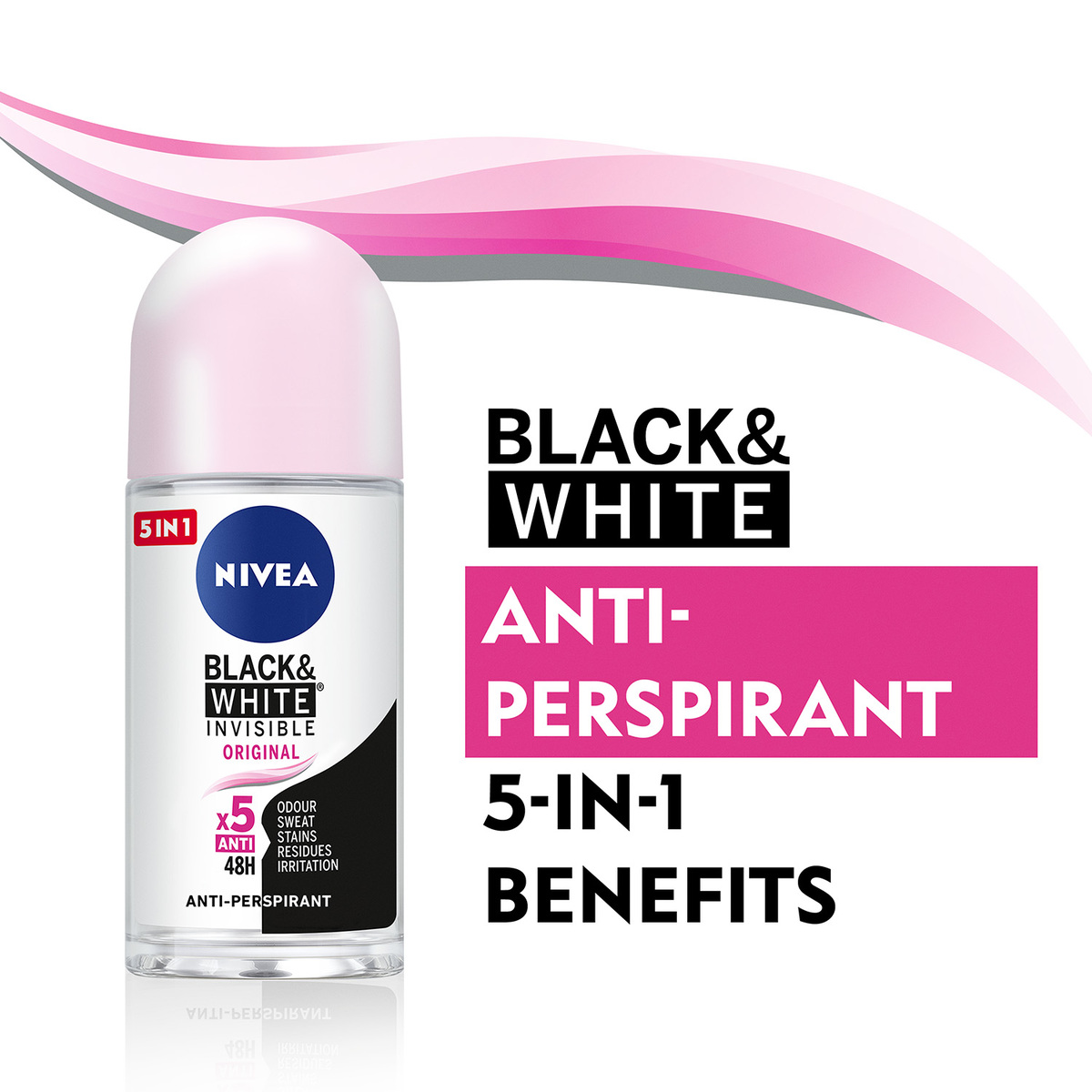 Nivea Antiperspirant Roll-on Black & White Original 50 ml