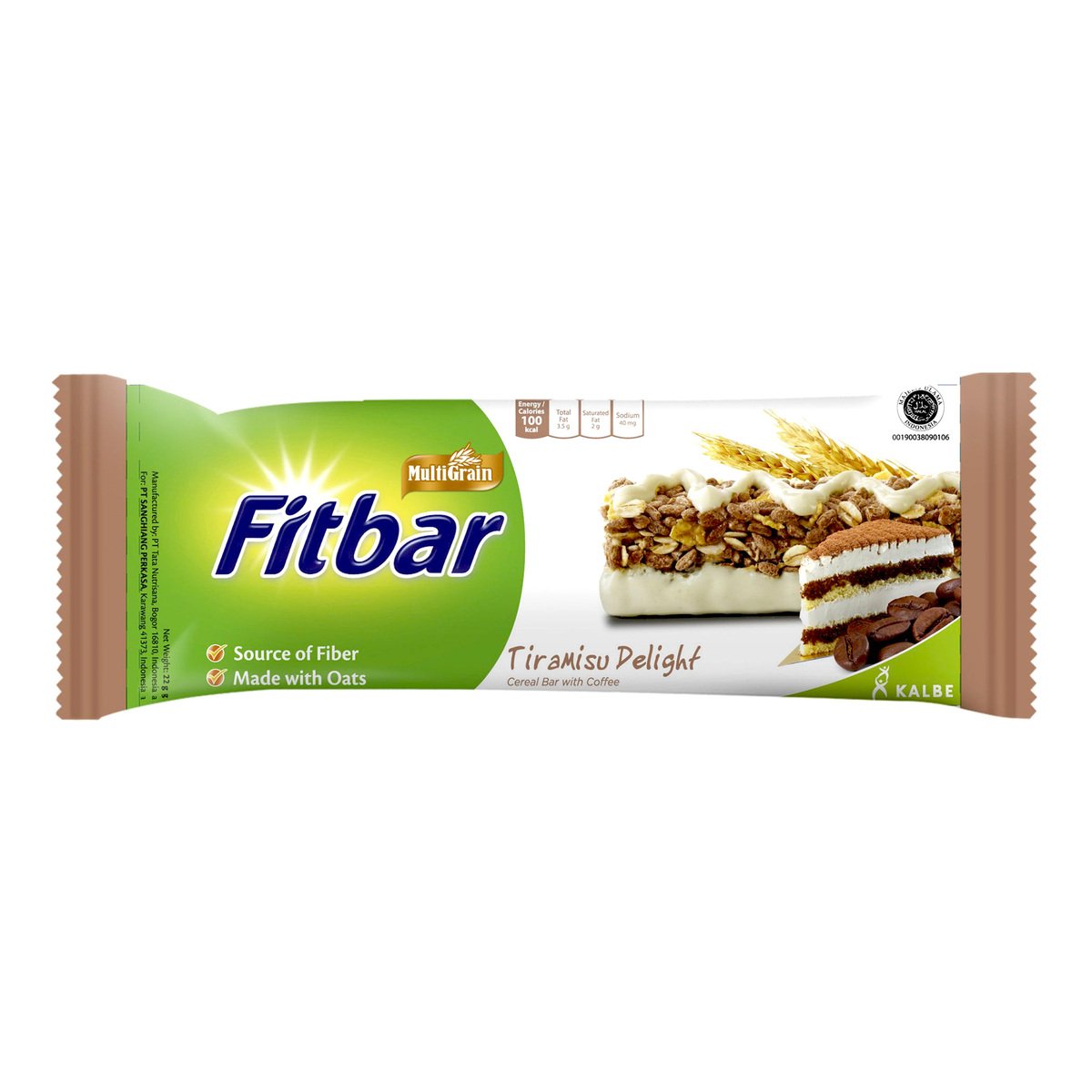 Fitbar Tiramisu Delight Cereal Bar with Coffee 22 g