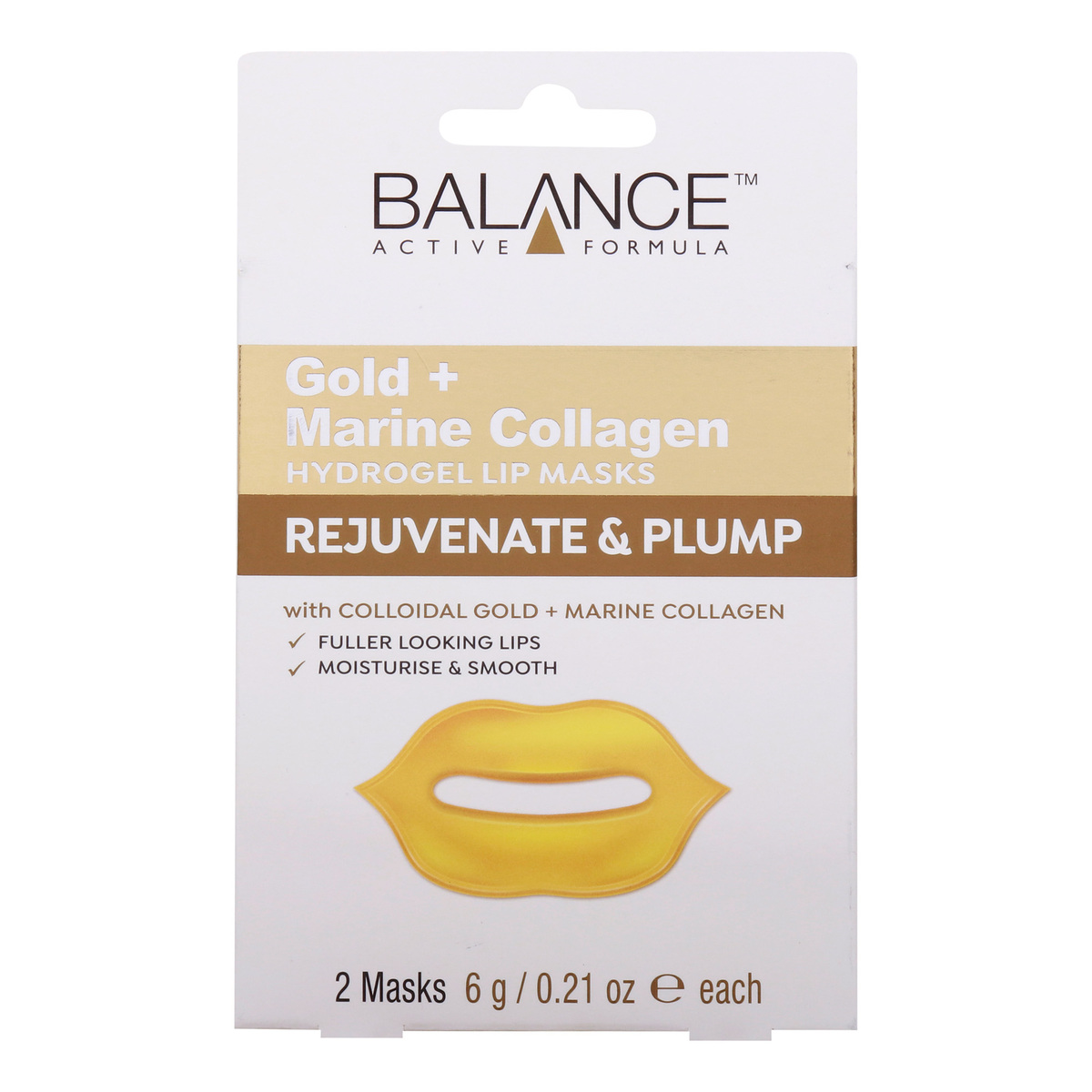 Balance Active Formula Gold + Marine Collagen Hydrogel Lip Masks 2 pcs