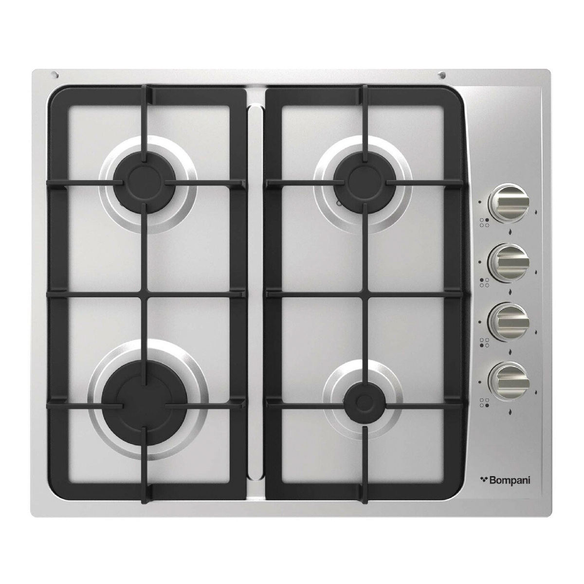 Bompani Cooking Gas Hob with 4 Gas Burners, 60 cm, Stainless Steel, BO213LG