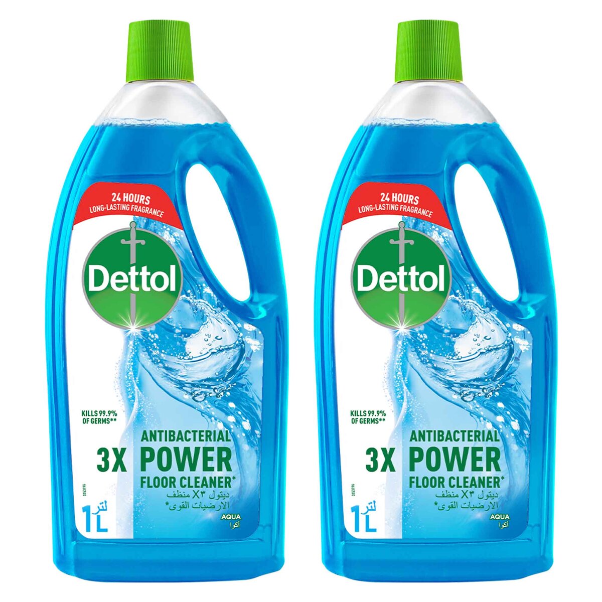 Dettol Anti-Bacterial Power Floor Cleaner Aqua 2 x 1 Litre