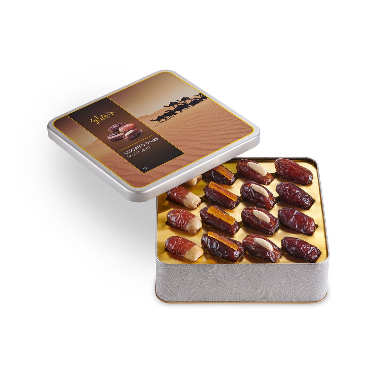 Jomara Assorted Filled Dates Tin Can Gift Box 400 g