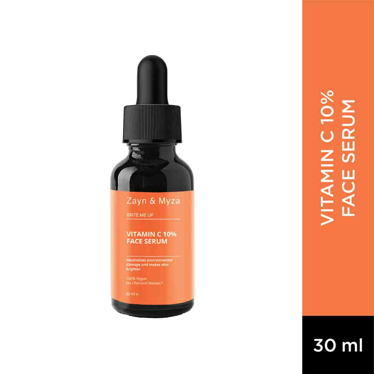 Zayn & Myza Brite Me Up Vitamin C 10% Face Serum, Neutralizes Environmental Damage and Makes Skin Brighter, 30 ml