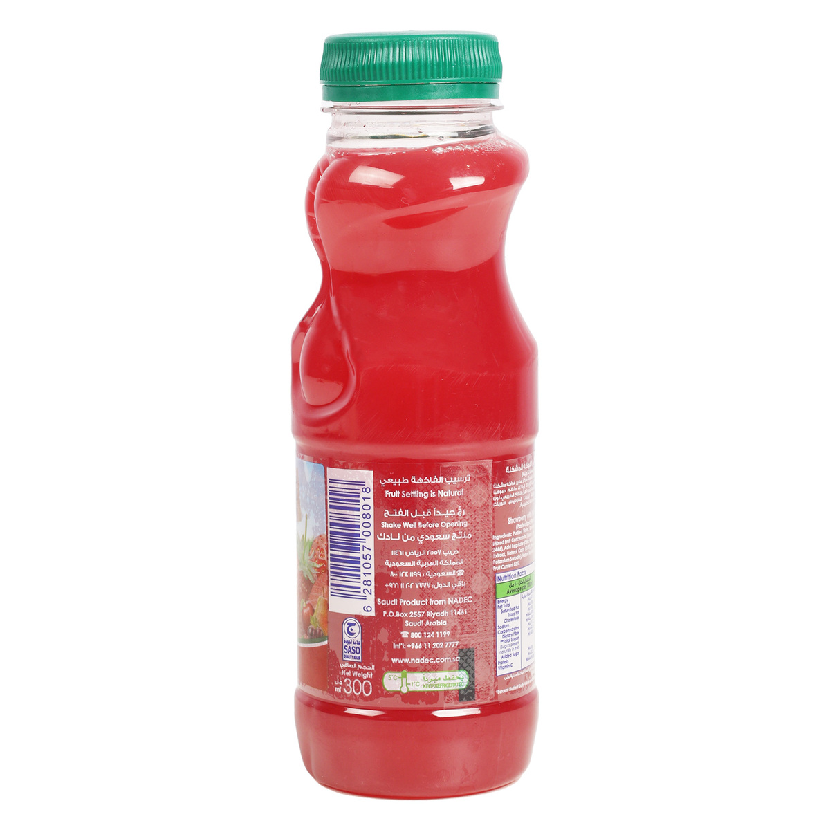 منادك عصير فراولة مع فواكهة مشكلة نكتار خالي من السكر المضاف ، 300 جم