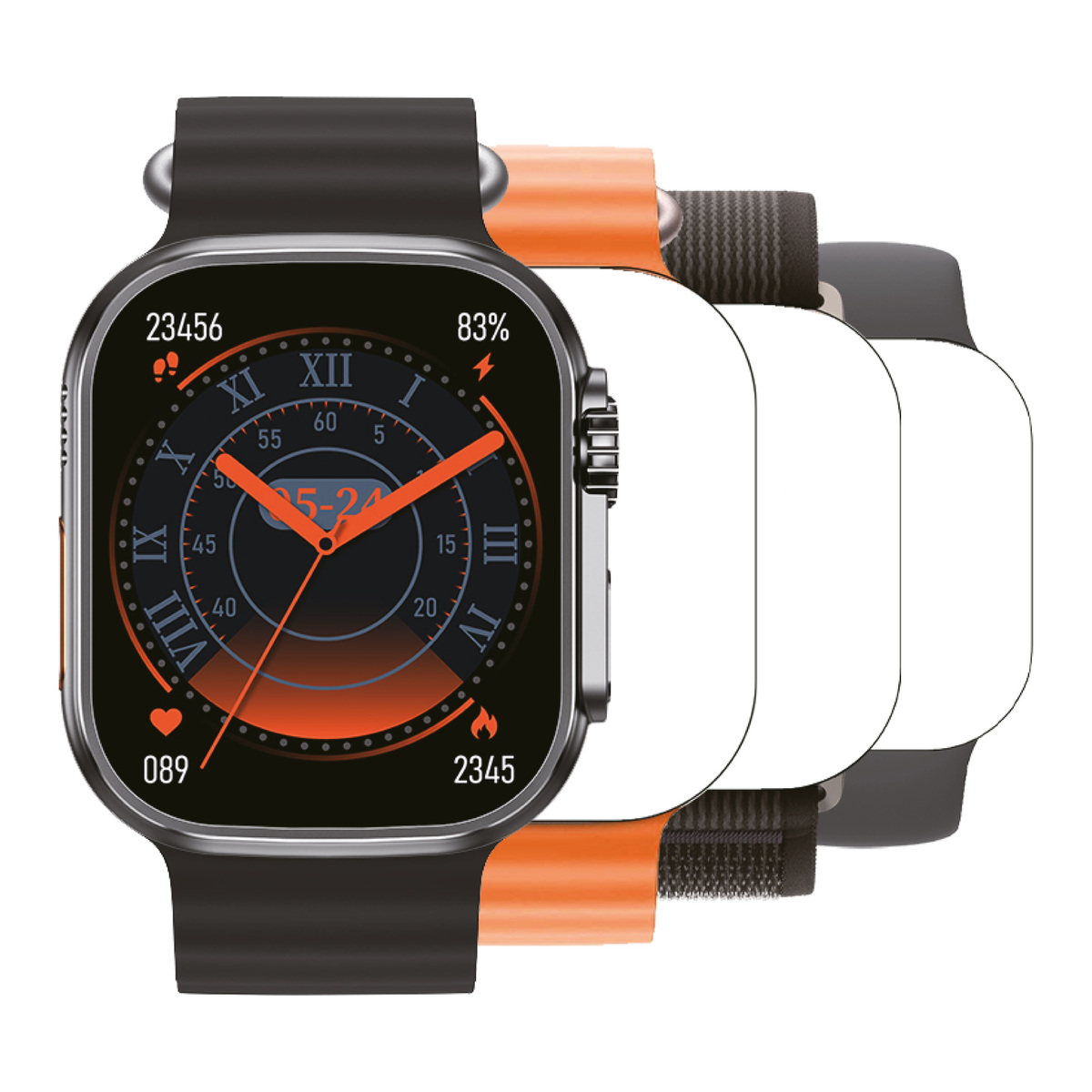 Ismart Smart Watch with 4 Straps, 1.85 inches, V8 Ultra