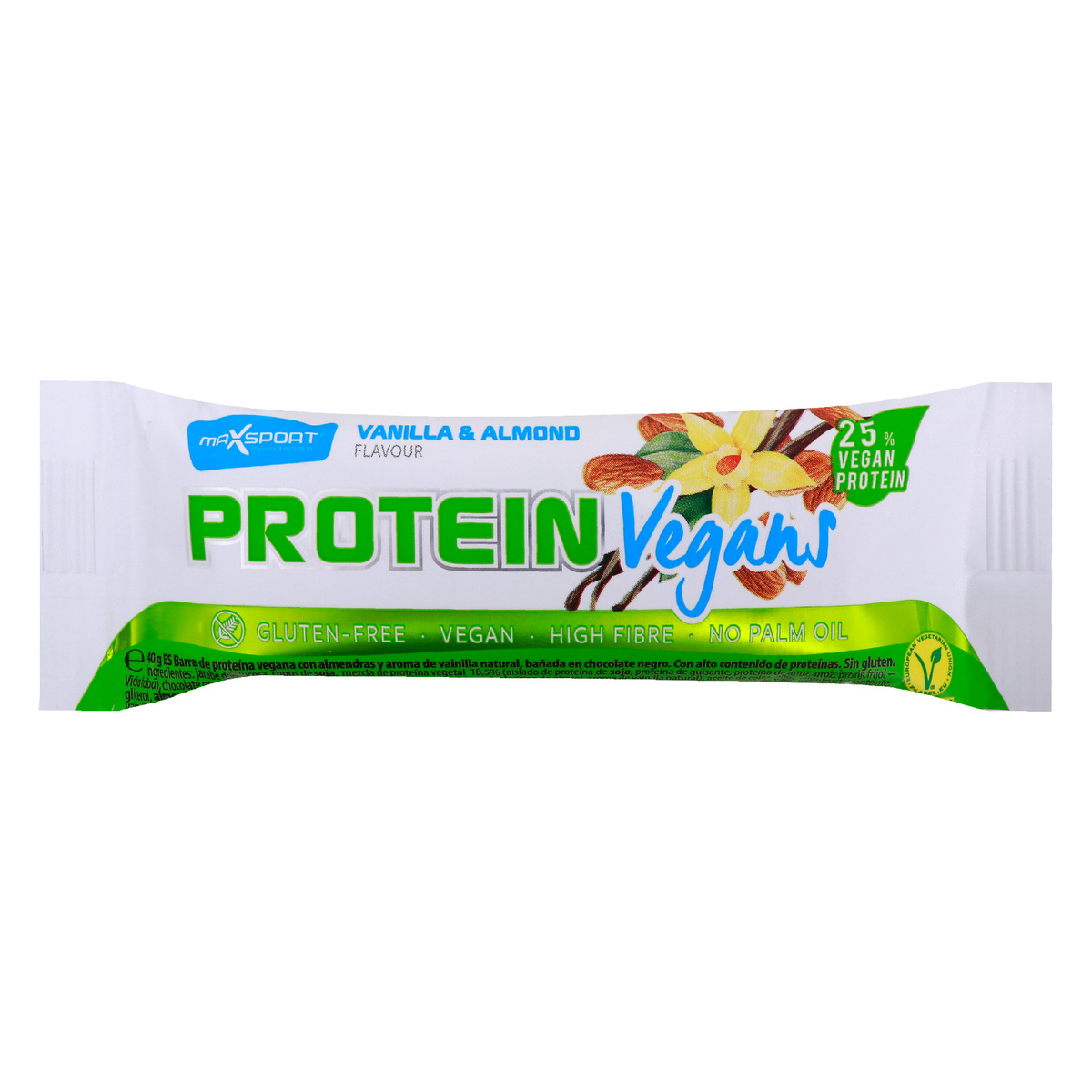 ماكس سبورت بروتين بار نباتي بنكهة الفانيليا واللوز 40 جم