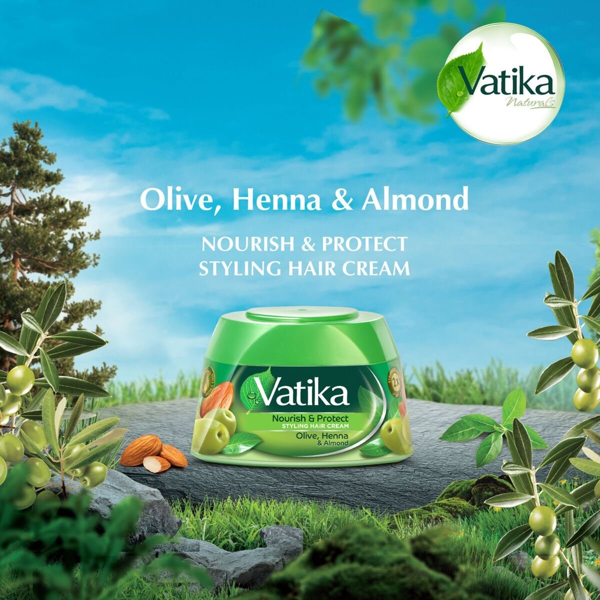 Vatika Nourish & Protect Styling Hair Cream Olive Henna & Almond 210 ml