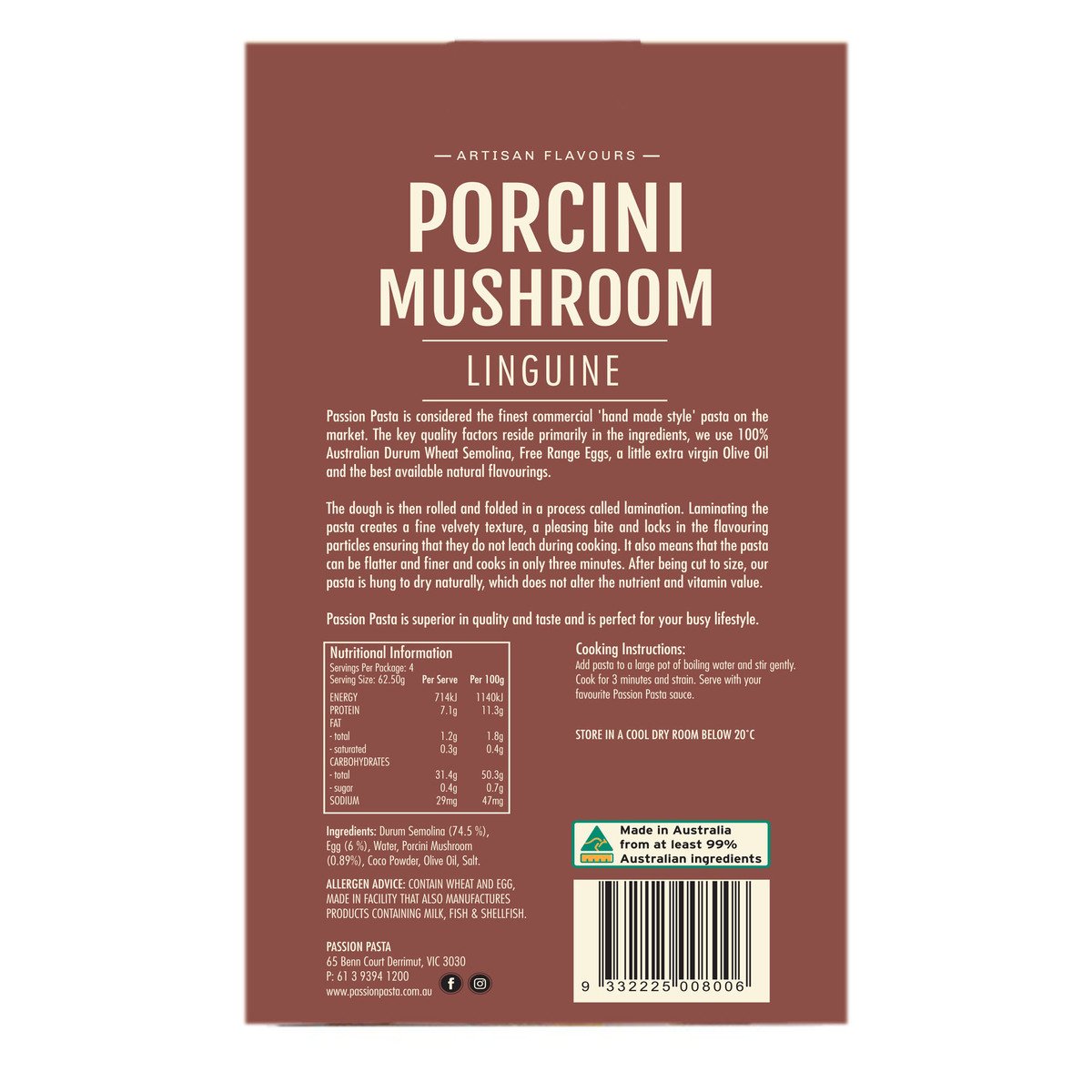 Passion Pasta Linguine Porcini Mushroom 250 g