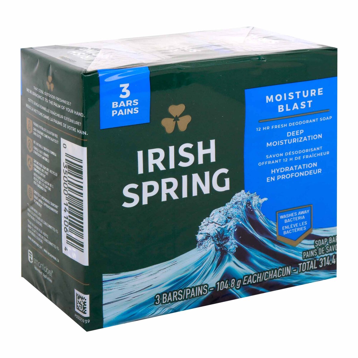 Irish Spring Moisture Blast Soap Bar 3 pcs 314.4 g