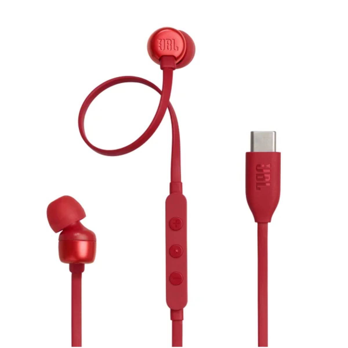JBL TUNE 310C Wired Hi-Res In-Ear Headphones, Red, JBLT310CRED