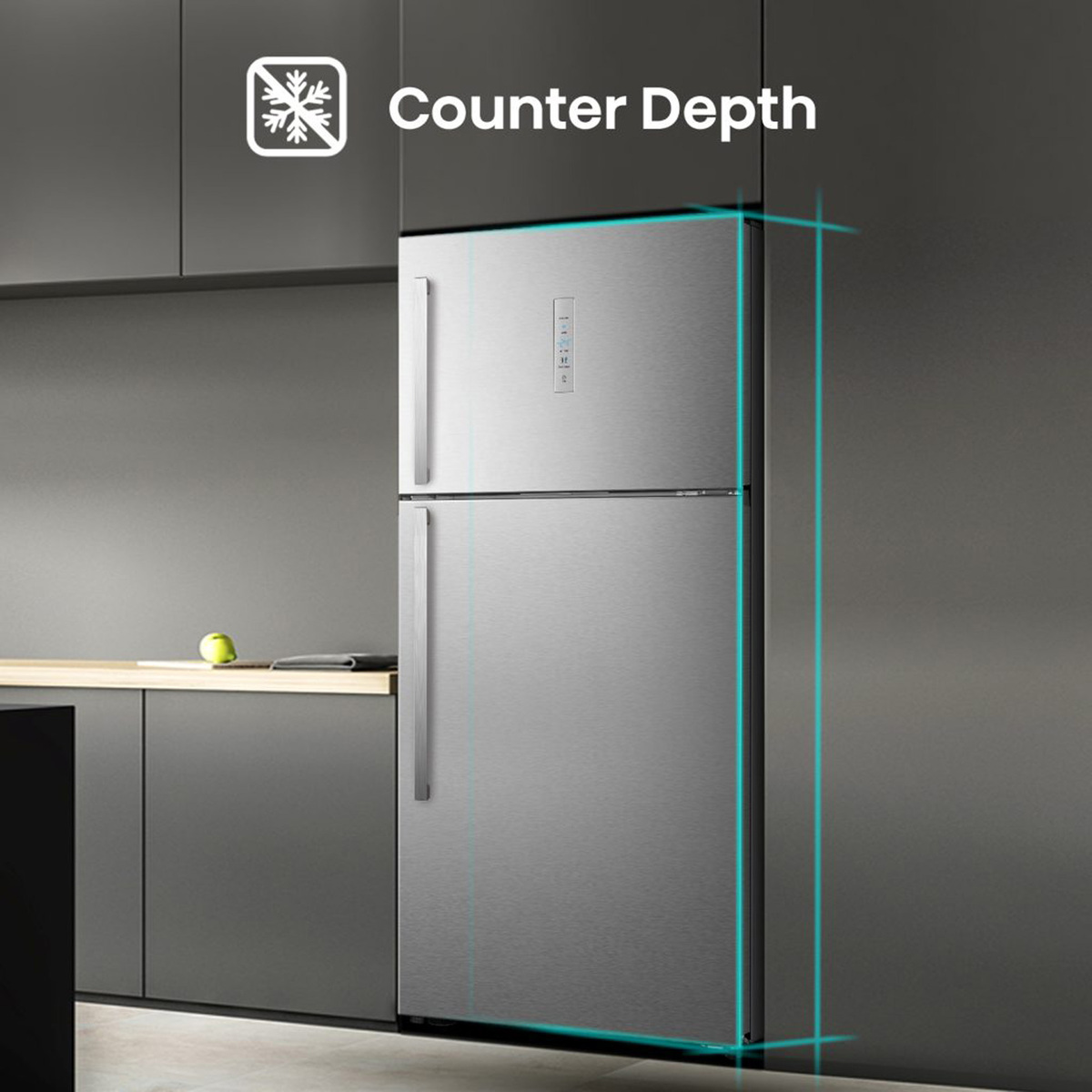 Hisense Double Door Refrigerator, 508 L, Stainless Steel, RT649N4ASU1