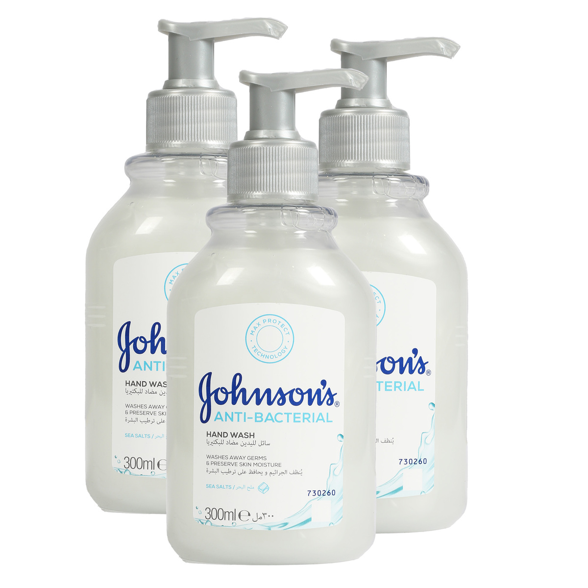 Johnson's Sea Salt Antibacterial Hand Wash Value Pack 3 x 300 ml