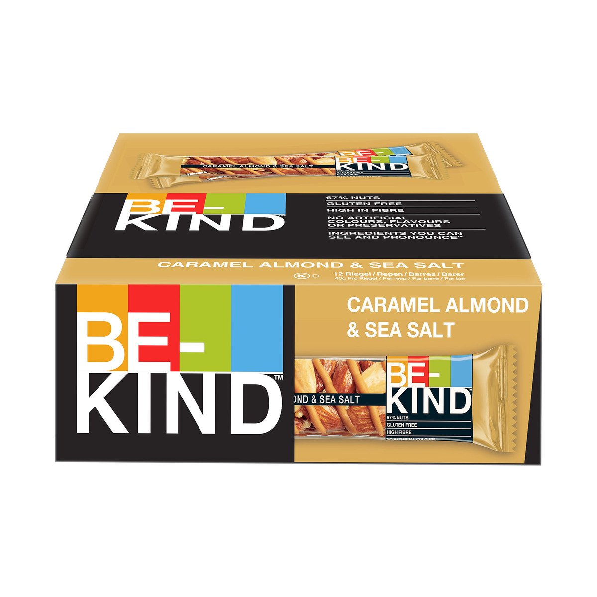 Be-Kind Caramel Almond & Sea Salt Bar 12 x 40 g