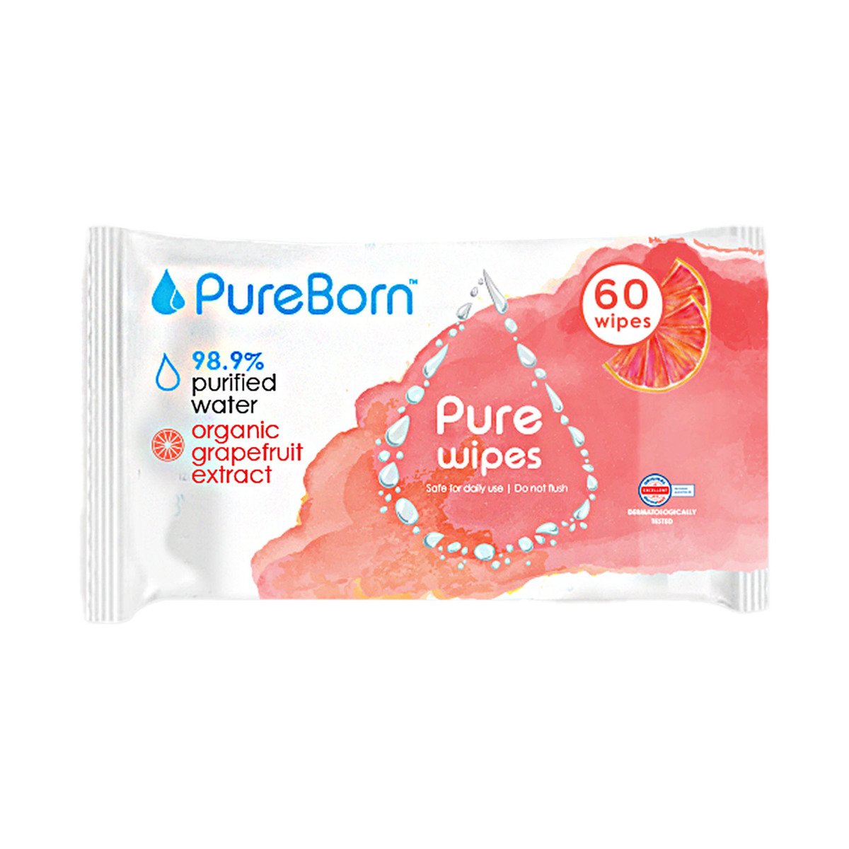Pure Born Pure Wipes 60 Sheets