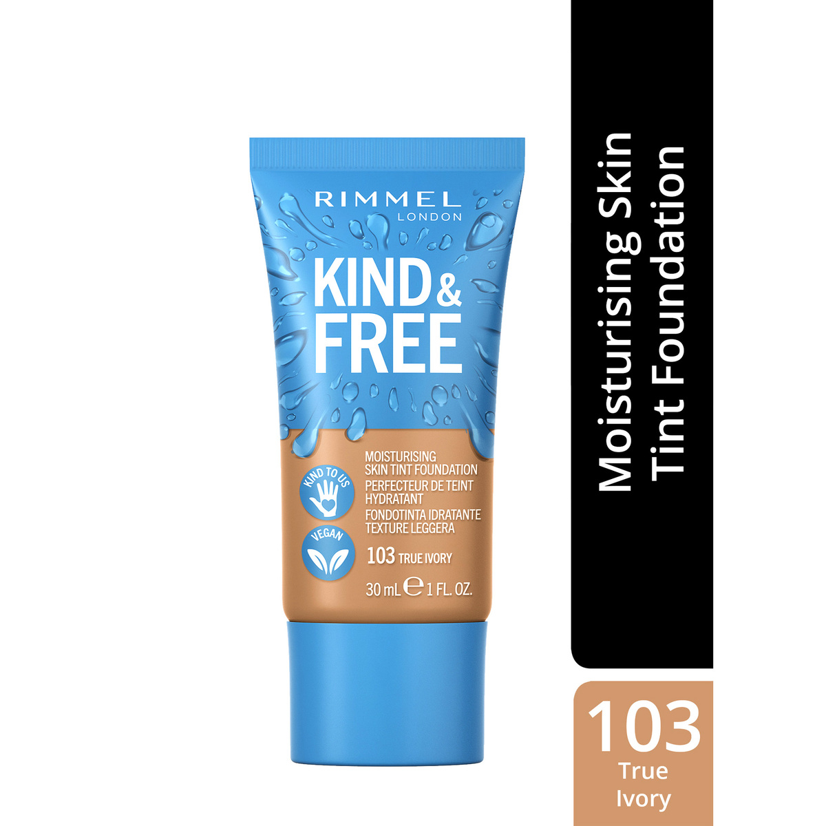 Rimmel London Kind & Free Foundation, 103 True Ivory, 30 ml