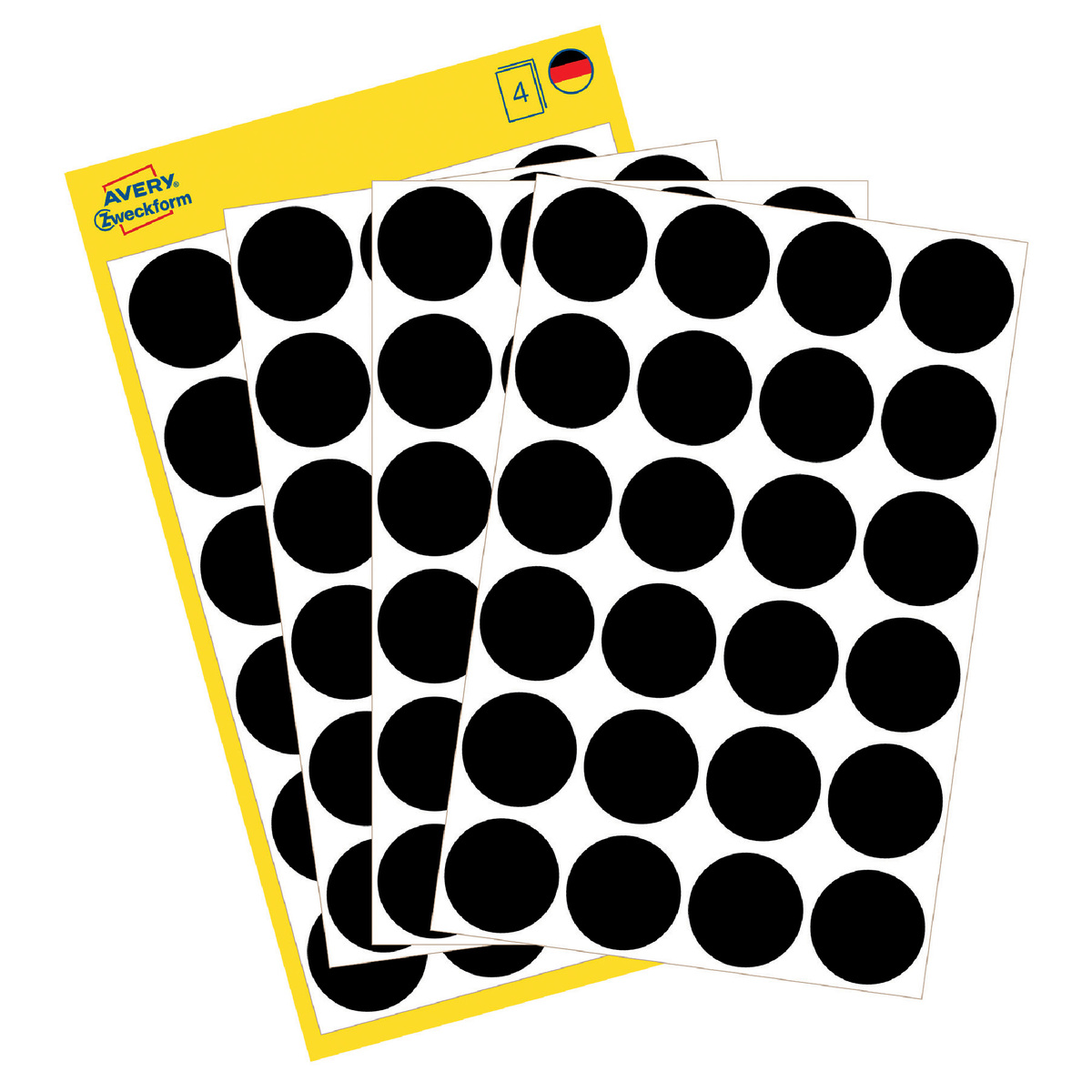 أفيري ملصقات بتصميم نقاط دائرية 18 ملم ، 96 ملصق ، أسود ، 3003
