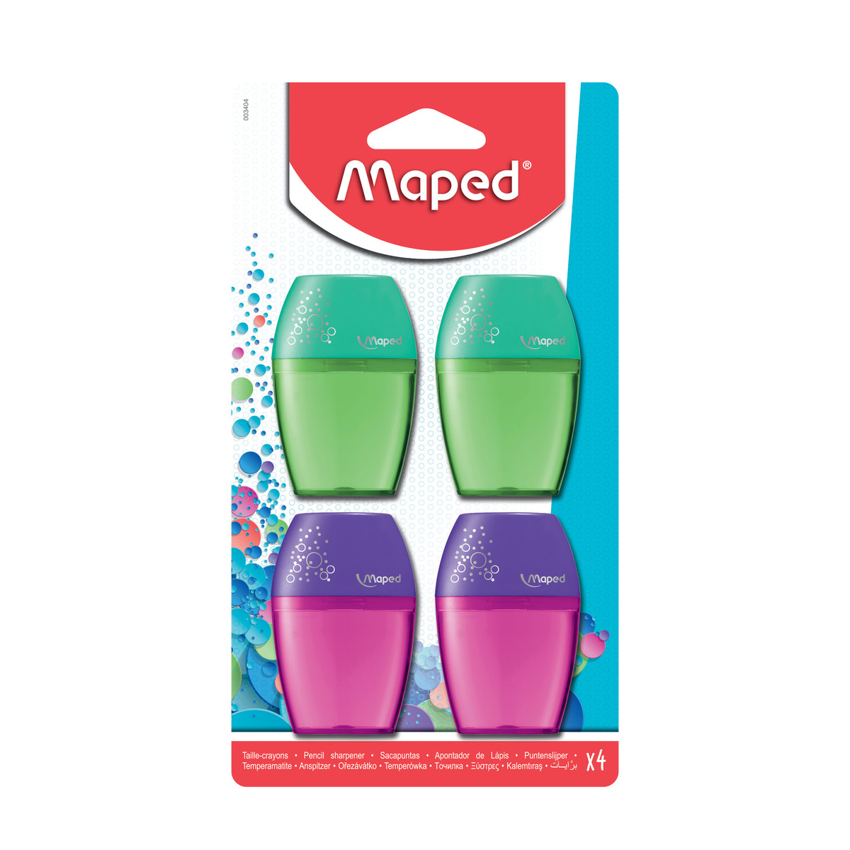 Maped Sharpener MD003404, 4 pcs Pack Assorted