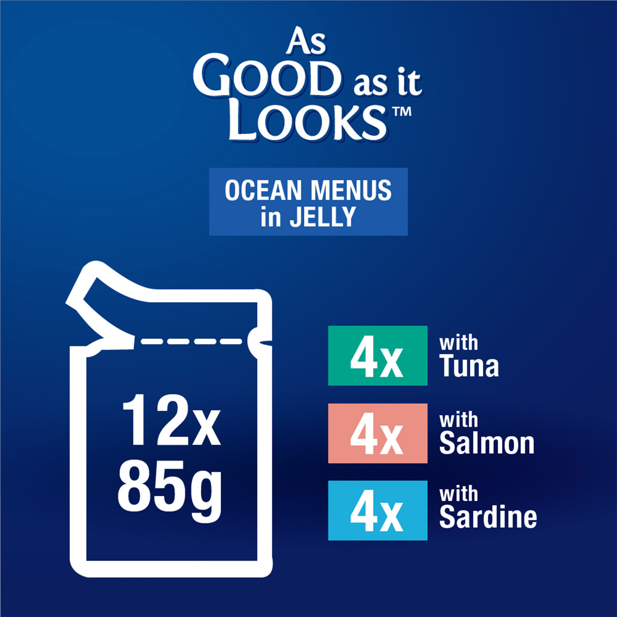 Purina Felix As Good As It Looks Ocean Menus In Jelly ( Tuna, Salmon, Sardine ) 12 x 85 g
