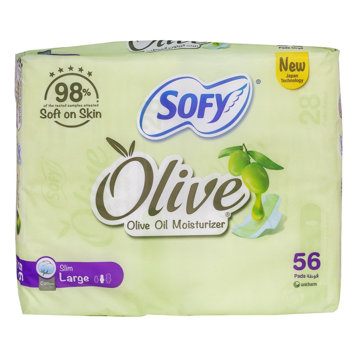 Sofy Olive Slim Large Sanitary Napkin 56 pcs