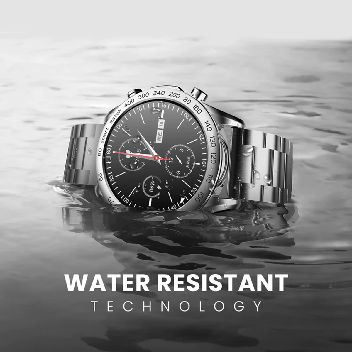 HiFuture FutureGo PRO Smartwatch, Stainless Steel, Silver