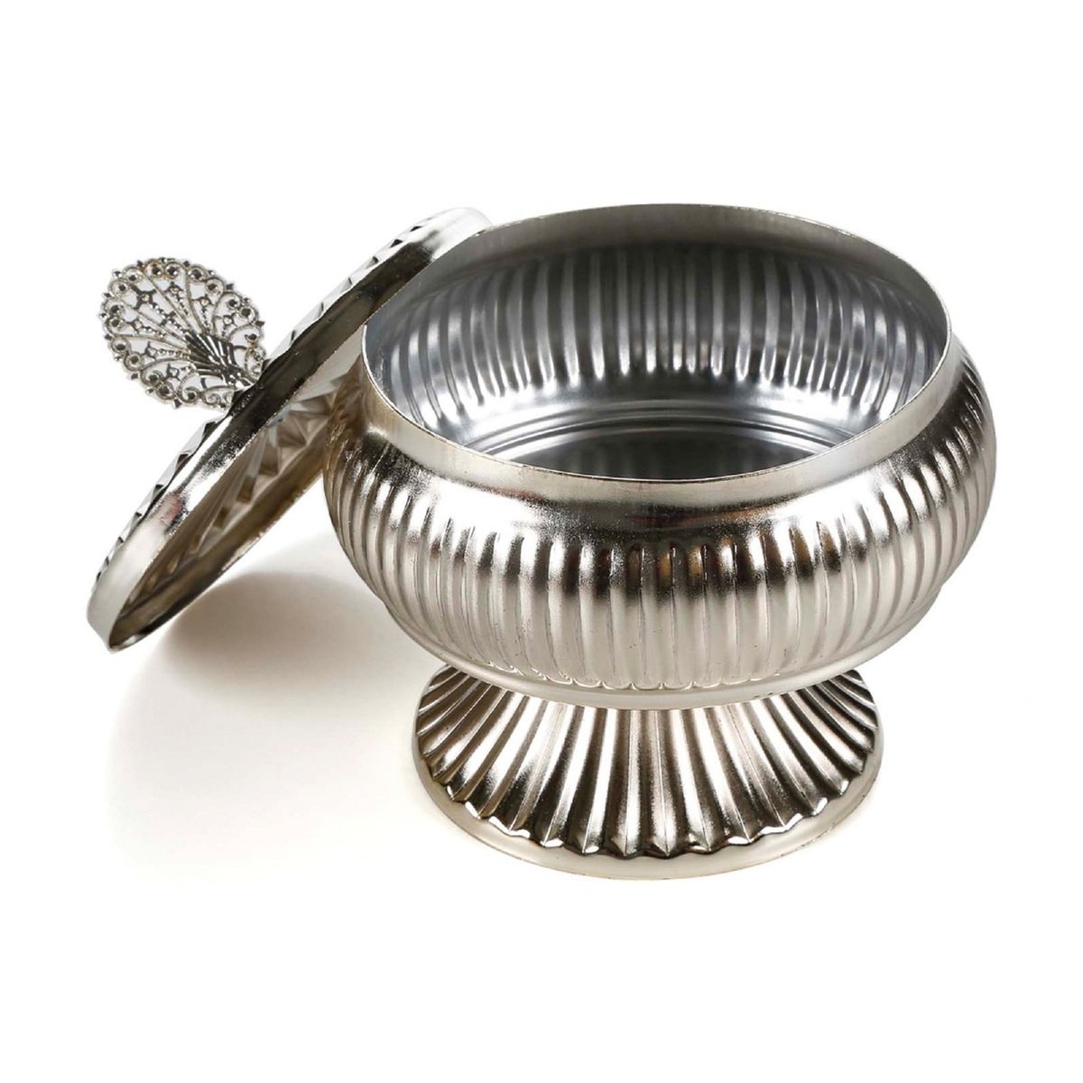 Helvacioglu Silver Decorative Bowl with Lid, HEL15
