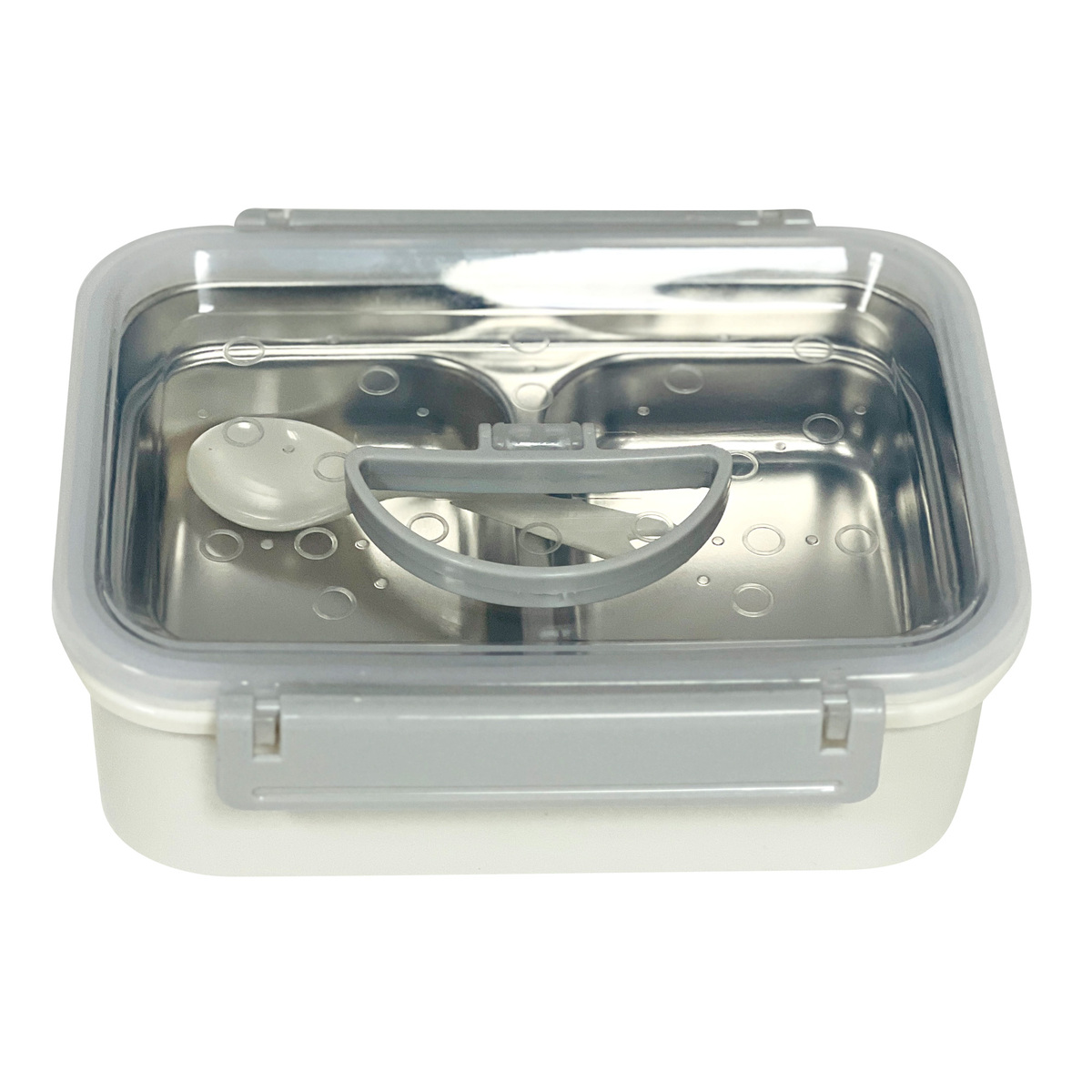 Home Stainless Steel Lunch Box With Spoon Rectangle 16486-3MKT